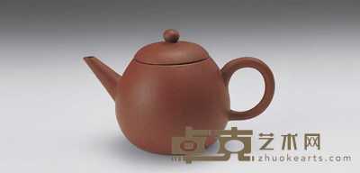清末 孟臣款朱泥梨形壶 高7cm